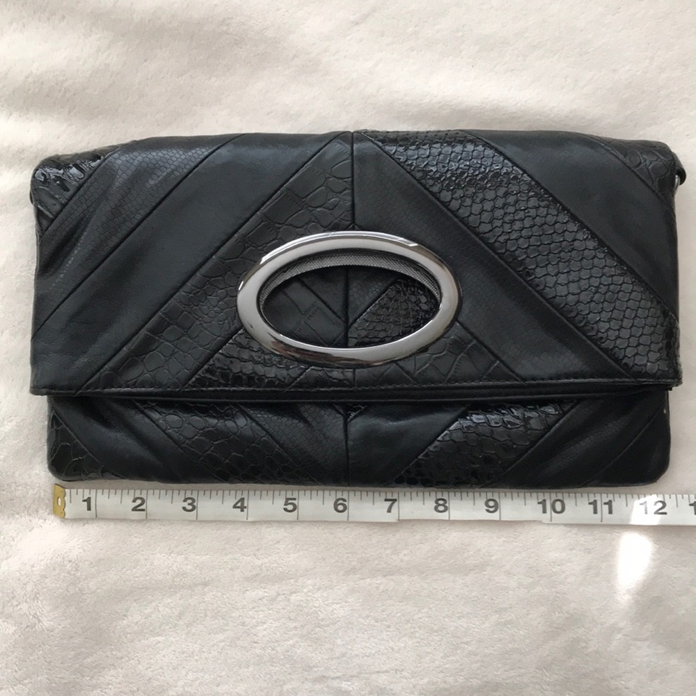 ALDO Chevron faux python clutch